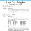 Bridal Party Schedule